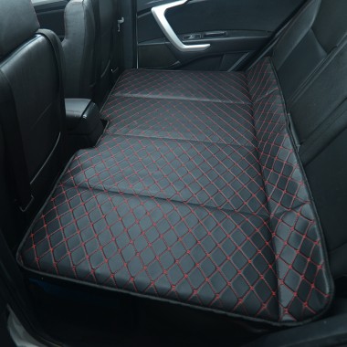 Custom Universal Diamond Car Bed - Non-Inflatable Black and Red Stitching Luxury Leather Diamond Car Bed Mattress Canada