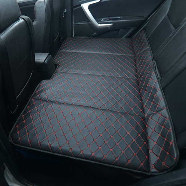 Custom Universal Diamond Car Bed - Non-Inflatable Black and Red Stitching Luxury Leather Diamond Car Bed Mattress Canada Custom Universal Diamond Car Bed - Non-Inflatable Black and Red Stitching Luxury Leather Diamond Car Bed Mattress Canada