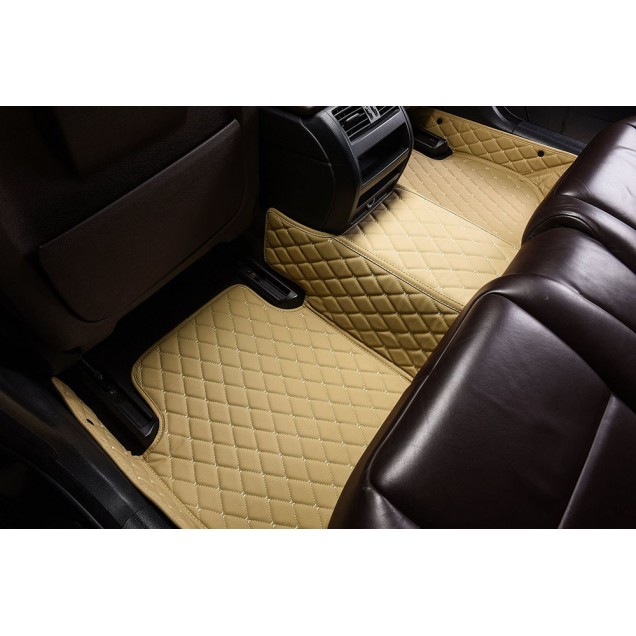 Custom Beige Luxury Leather Diamond Car Floor Mats Canada Custom Beige Luxury Leather Diamond Car Floor Mats Canada