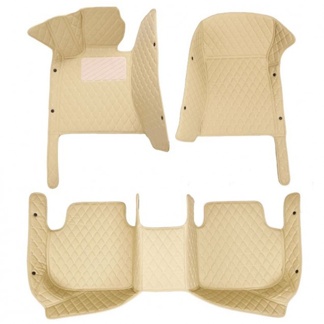 Custom Beige Luxury Leather Diamond Car Floor Mats Canada Custom Beige Luxury Leather Diamond Car Floor Mats Canada
