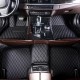 Custom Black and Black Stitching Luxury Leather Diamond Car Floor Mats Canada Custom Black and Black Stitching Luxury Leather Diamond Car Floor Mats Canada
