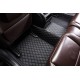 Custom Black and Black Stitching Luxury Leather Diamond Car Floor Mats Canada Custom Black and Black Stitching Luxury Leather Diamond Car Floor Mats Canada