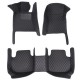 Custom Black and Black Stitching Luxury Leather Diamond Car Floor Mats Canada Custom Black and Black Stitching Luxury Leather Diamond Car Floor Mats Canada