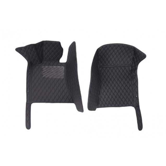 Custom Black and Black Stitching Luxury Leather Diamond Car Floor Mats Canada Custom Black and Black Stitching Luxury Leather Diamond Car Floor Mats Canada