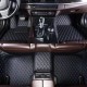 Custom Black and Blue Stitching Luxury Leather Diamond Car Floor Mats Canada Custom Black and Blue Stitching Luxury Leather Diamond Car Floor Mats Canada