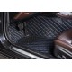 Custom Black and Blue Stitching Luxury Leather Diamond Car Floor Mats Canada Custom Black and Blue Stitching Luxury Leather Diamond Car Floor Mats Canada