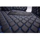 Custom Black and Blue Stitching Luxury Leather Diamond Car Floor Mats Canada Custom Black and Blue Stitching Luxury Leather Diamond Car Floor Mats Canada