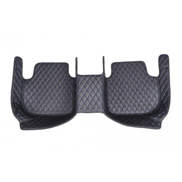 Custom Black and Blue Stitching Luxury Leather Diamond Car Floor Mats Canada Custom Black and Blue Stitching Luxury Leather Diamond Car Floor Mats Canada