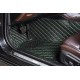 Custom Black and Green Stitching Luxury Leather Diamond Car Floor Mats Canada Custom Black and Green Stitching Luxury Leather Diamond Car Floor Mats Canada