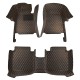 Custom Black and Orange Stitching Luxury Leather Diamond Car Floor Mats Canada Custom Black and Orange Stitching Luxury Leather Diamond Car Floor Mats Canada
