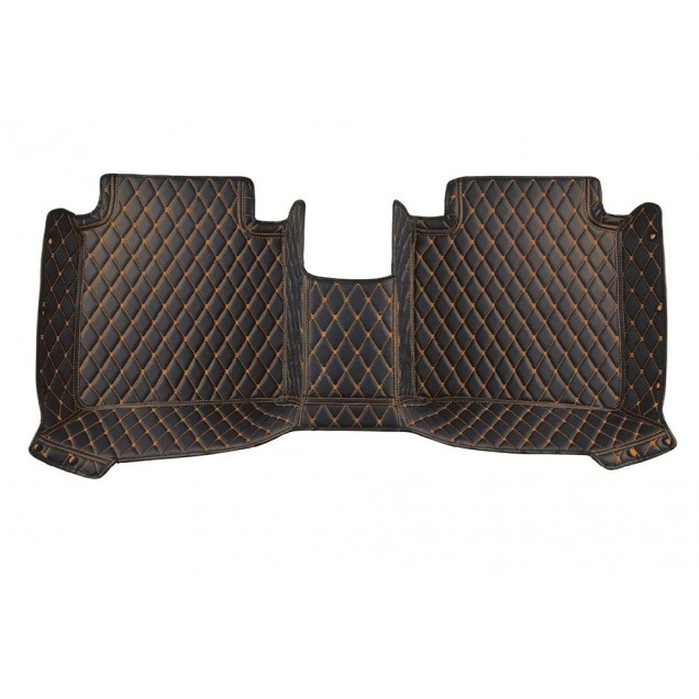 Custom Black and Orange Stitching Luxury Leather Diamond Car Floor Mats Canada Custom Black and Orange Stitching Luxury Leather Diamond Car Floor Mats Canada