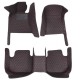 Custom Black and Red Stitching Luxury Leather Diamond Car Floor Mats Canada Custom Black and Red Stitching Luxury Leather Diamond Car Floor Mats Canada