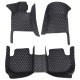 Custom Black and White Stitching Luxury Leather Diamond Car Floor Mats Canada Custom Black and White Stitching Luxury Leather Diamond Car Floor Mats Canada