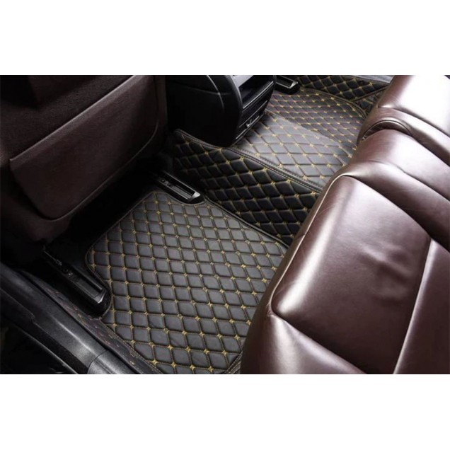 Custom Black and Yellow Stitching Luxury Leather Diamond Car Floor Mats Canada Custom Black and Yellow Stitching Luxury Leather Diamond Car Floor Mats Canada