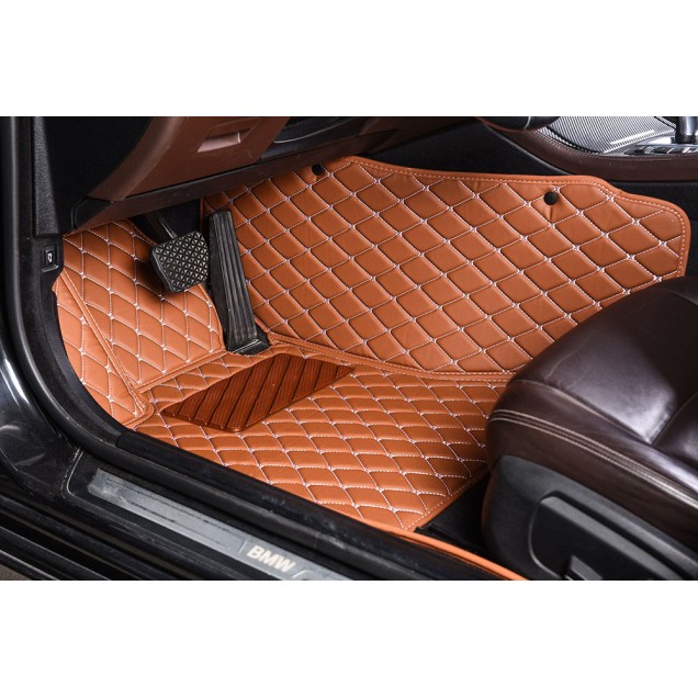 Custom Brown Luxury Leather Diamond Car Floor Mats Canada Custom Brown Luxury Leather Diamond Car Floor Mats Canada