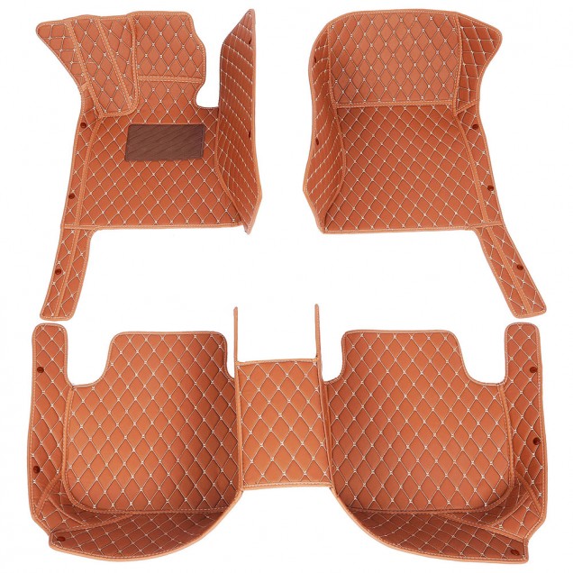 Custom Brown Luxury Leather Diamond Car Floor Mats Canada Custom Brown Luxury Leather Diamond Car Floor Mats Canada