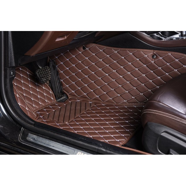 Custom Dark Brown Luxury Leather Diamond Car Floor Mats Canada Custom Dark Brown Luxury Leather Diamond Car Floor Mats Canada