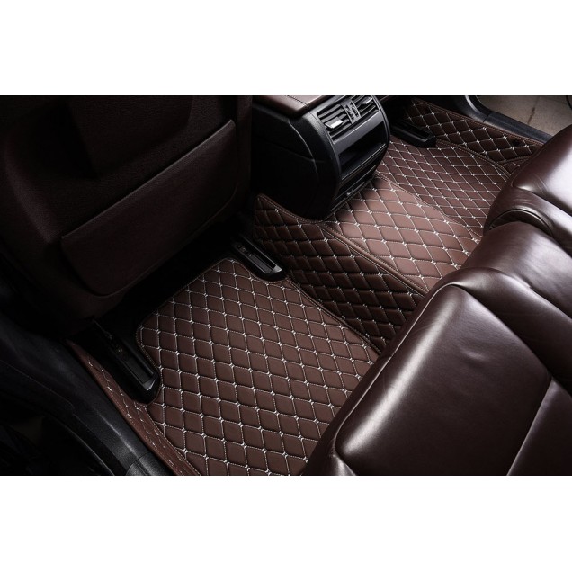Custom Dark Brown Luxury Leather Diamond Car Floor Mats Canada Custom Dark Brown Luxury Leather Diamond Car Floor Mats Canada