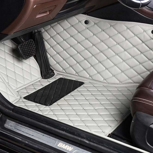 Custom Grey Luxury Leather Diamond Car Floor Mats Canada Custom Grey Luxury Leather Diamond Car Floor Mats Canada