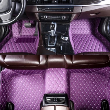 Custom Purple Luxury Leather Diamond Car Floor Mats Canada
