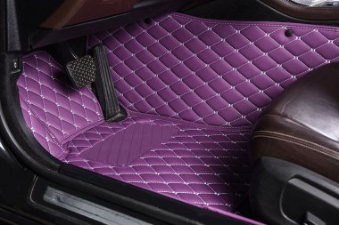 Custom Purple Luxury Leather Diamond Car Floor Mats Canada