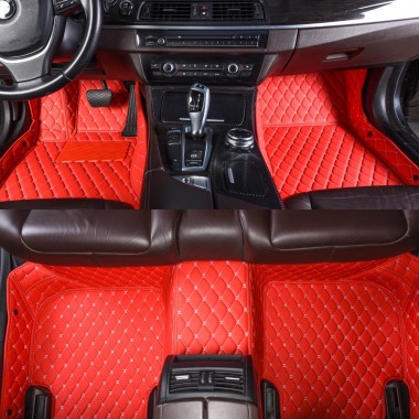 Custom Red Luxury Leather Diamond Car Floor Mats Canada