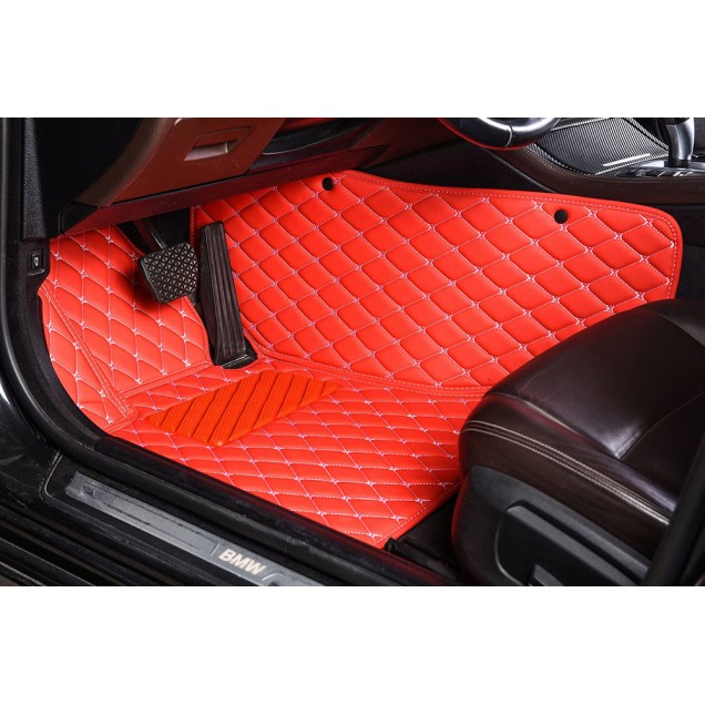 Custom Red Luxury Leather Diamond Car Floor Mats Canada Custom Red Luxury Leather Diamond Car Floor Mats Canada