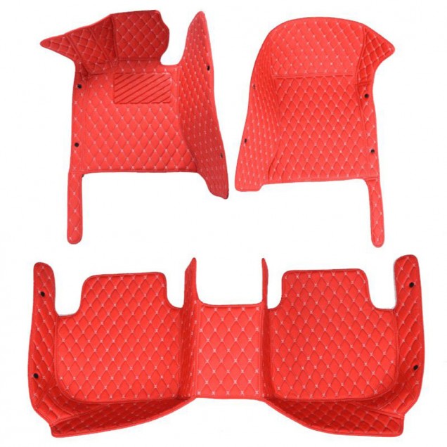 Custom Red Luxury Leather Diamond Car Floor Mats Canada Custom Red Luxury Leather Diamond Car Floor Mats Canada