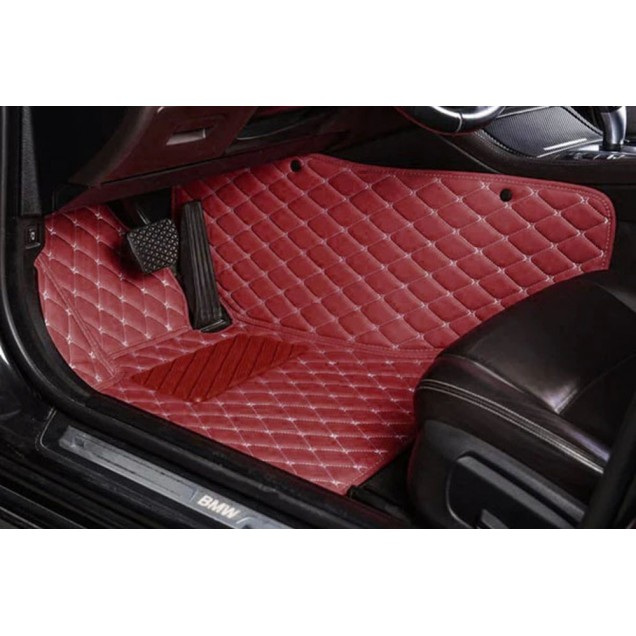 Custom Wine Red Luxury Leather Diamond Car Floor Mats Canada Custom Wine Red Luxury Leather Diamond Car Floor Mats Canada