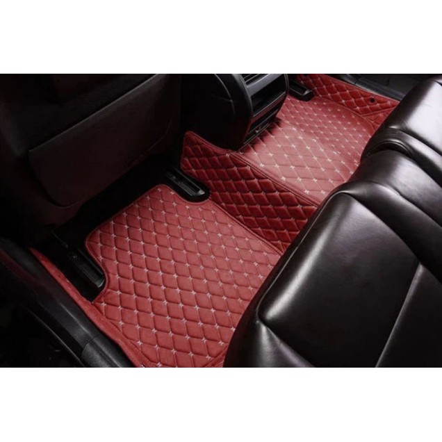 Custom Wine Red Luxury Leather Diamond Car Floor Mats Canada Custom Wine Red Luxury Leather Diamond Car Floor Mats Canada