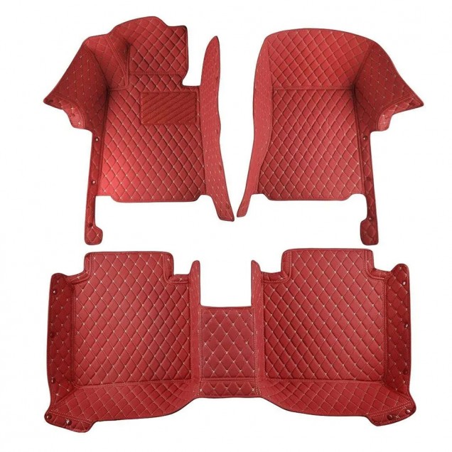 Custom Wine Red Luxury Leather Diamond Car Floor Mats Canada Custom Wine Red Luxury Leather Diamond Car Floor Mats Canada
