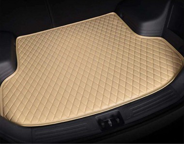 Custom Beige Luxury Leather Diamond Trunk Base Mats Canada