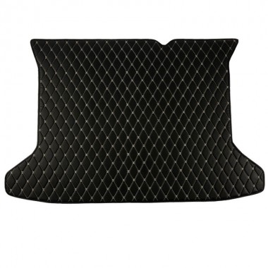 Custom Black and Beige Stitching Luxury Leather Diamond Trunk Base Mats Canada
