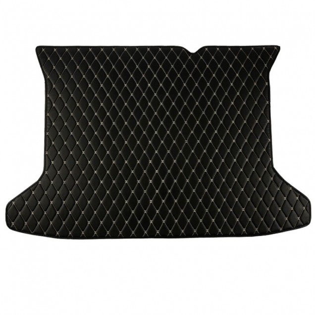 Custom Black and Beige Stitching Luxury Leather Diamond Trunk Base Mats Canada Custom Black and Beige Stitching Luxury Leather Diamond Trunk Base Mats Canada