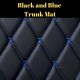 Custom Black and Blue Stitching Luxury Leather Diamond Trunk Base Mats Canada Custom Black and Blue Stitching Luxury Leather Diamond Trunk Base Mats Canada