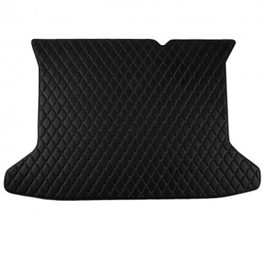 Custom Black and Black Stitching Luxury Leather Diamond Trunk Base Mats Canada