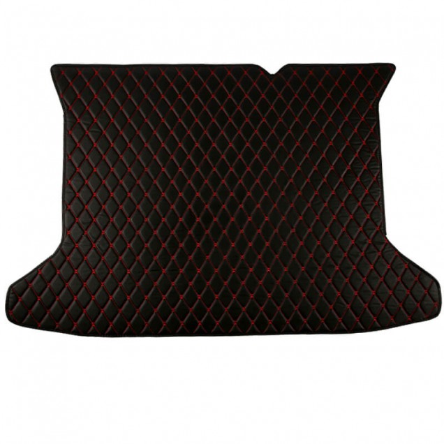 Custom Black and Red Stitching Luxury Leather Diamond Trunk Base Car Mats Canada Custom Black and Red Stitching Luxury Leather Diamond Trunk Base Car Mats Canada