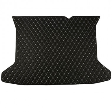 Custom Black and White Stitching Luxury Leather Diamond Trunk Base Mats Canada
