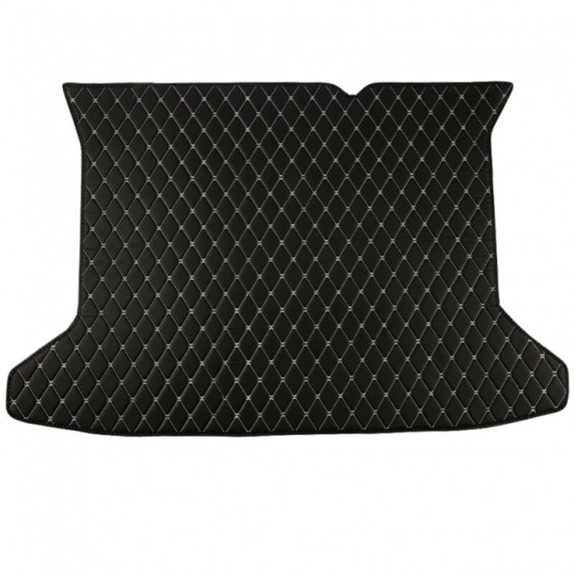 Custom Black and White Stitching Luxury Leather Diamond Trunk Base Mats Canada Custom Black and White Stitching Luxury Leather Diamond Trunk Base Mats Canada