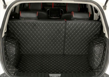 Custom Black and Beige Stitching Full Cover Luxury Leather Diamond Trunk Car Floor Mats Canada