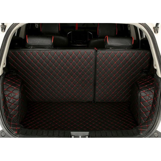 Custom Black and Red Stitching Full Cover Luxury Leather Diamond Trunk Car Floor Mats Canada Custom Black and Red Stitching Full Cover Luxury Leather Diamond Trunk Car Floor Mats Canada