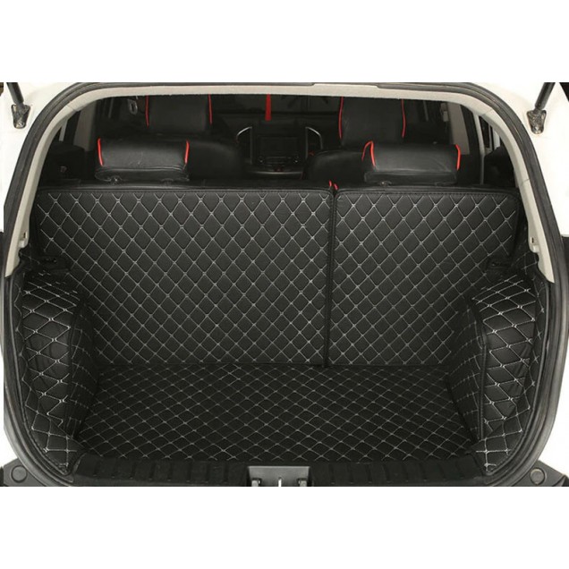 Custom Black and White Stitching Full Cover Luxury Leather Diamond Trunk Car Floor Mats Canada Custom Black and White Stitching Full Cover Luxury Leather Diamond Trunk Car Floor Mats Canada