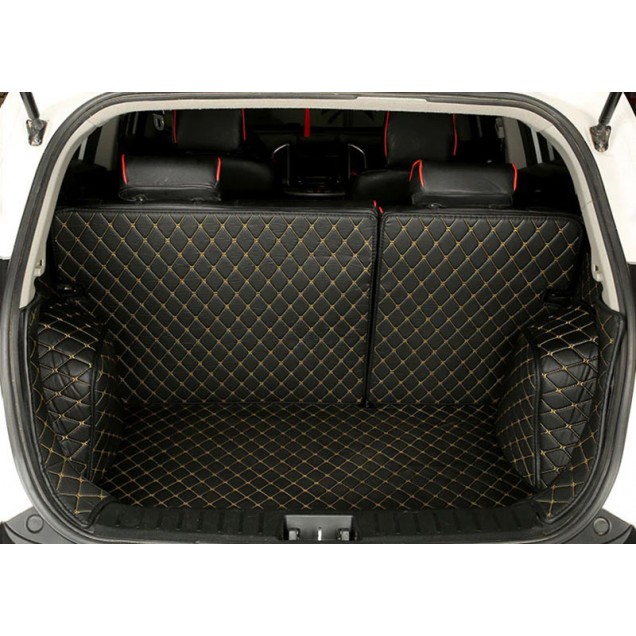 Custom Black and Yellow Stitching Full Cover Luxury Leather Diamond Trunk Car Floor Mats Canada Custom Black and Yellow Stitching Full Cover Luxury Leather Diamond Trunk Car Floor Mats Canada