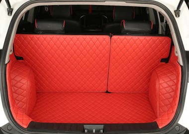 Custom Red Full Cover Luxury Leather Diamond Trunk Car Floor Mats Canada