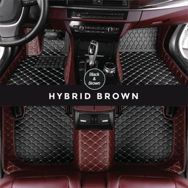 Custom Black and Brown Hybrid Mode Premium Diamond Car Floor Mats Canada