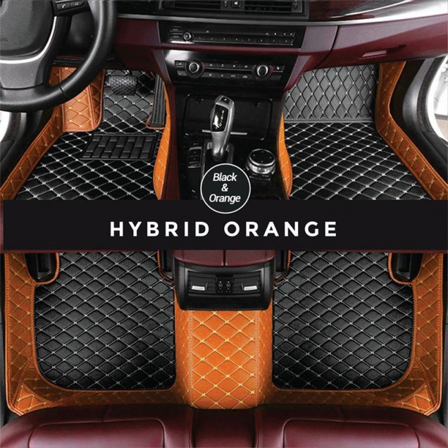 Custom Black and Orange Hybrid Mode Premium Diamond Car Floor Mats Canada Custom Black and Orange Hybrid Mode Premium Diamond Car Floor Mats Canada