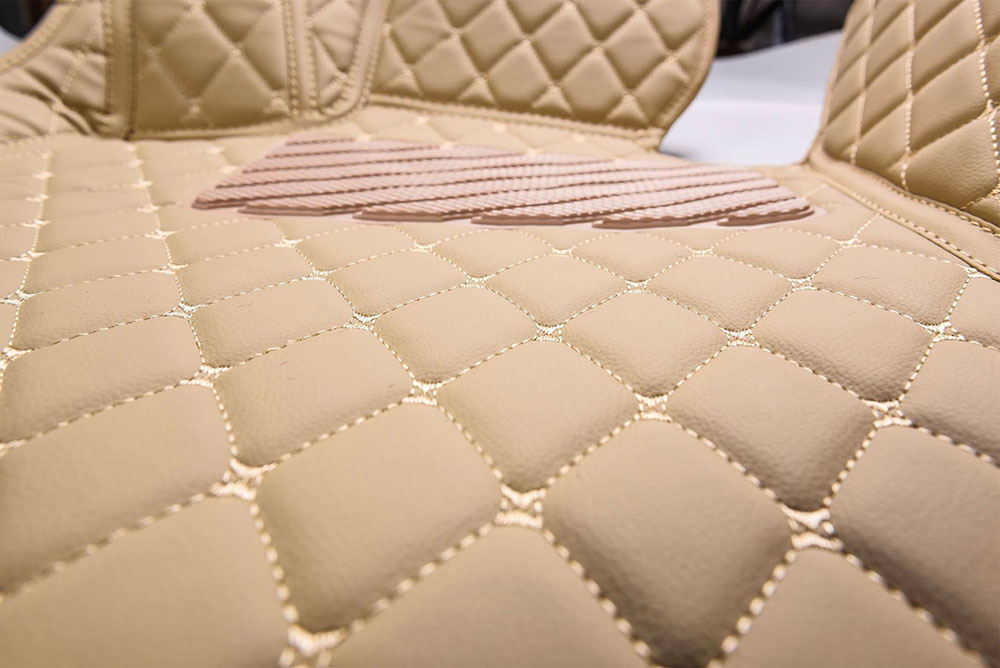 Custom Beige Luxury Leather Diamonds Car Floor Mats Canada