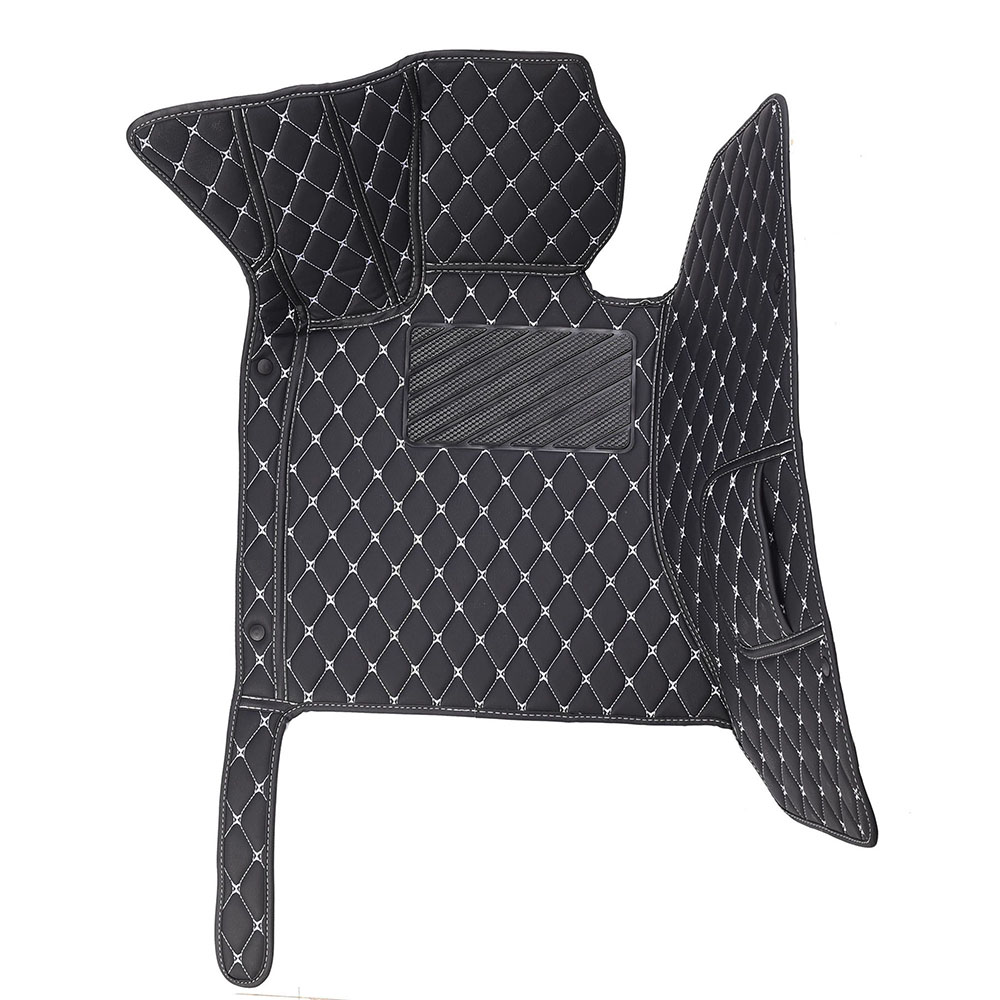 Custom Black and White Stitching Diamond Car Mats Canada Set