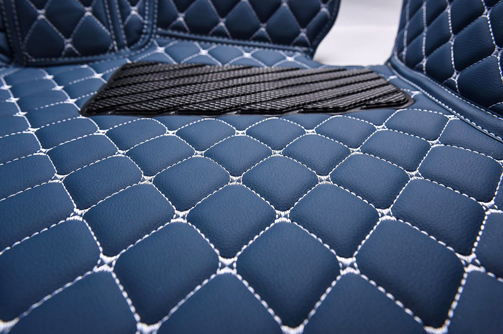 Custom Blue Luxury Leather Diamonds Car Floor Mats Canada