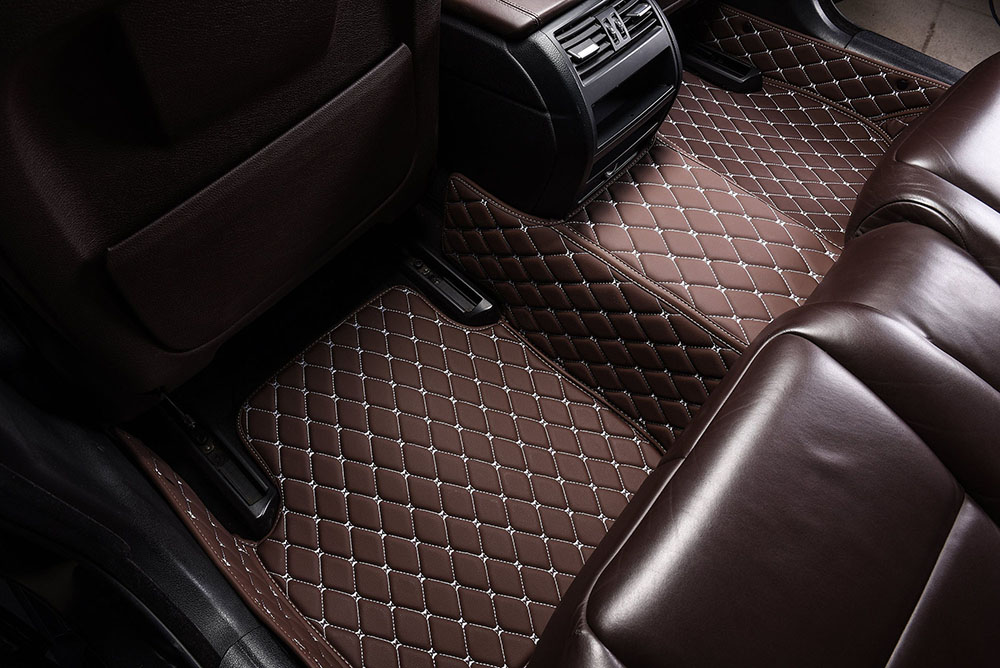 Custom Dark Brown Custom Diamonds Car Mats Canada